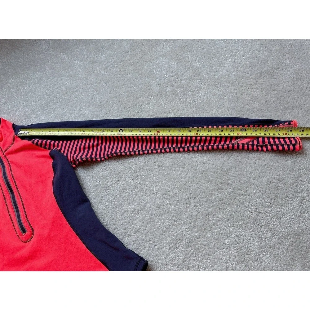 Lululemon 1/2 Zip Pullover Striped Blue orange Women's Size 2